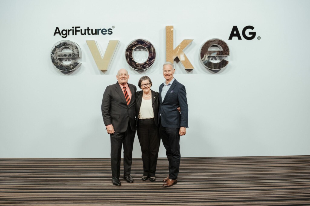 Mark Allison, MD and CEO of Elders, Cathy McGowan Chair of AgriFutures Australia and John Harvey Managing Director AgriFutures